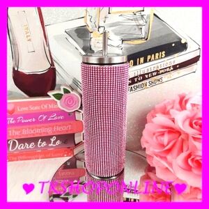 💗🥤Studded Tumbler With Lid And Straw Stainless Steel Insulated💗 🥤Shiny Spark